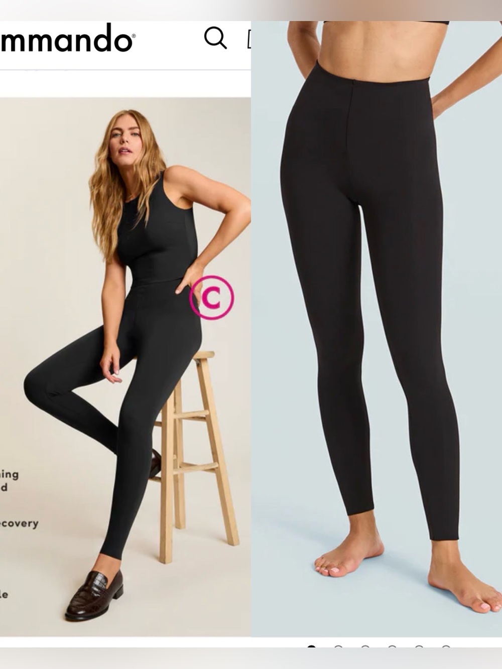 Commando Neoprene Leggings Shaping , Size Medium